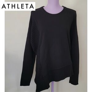 Athleta Bay Ridge Asymetrical sweater size medium in black
